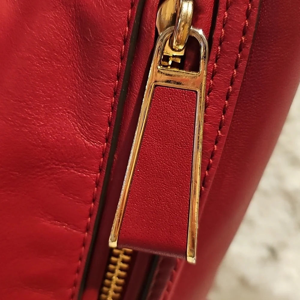Michael Kors Red Leather Shoulder Bag Good Condition